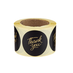Black Thank You Sticker Roll 250 Pieces - Hotpack Global