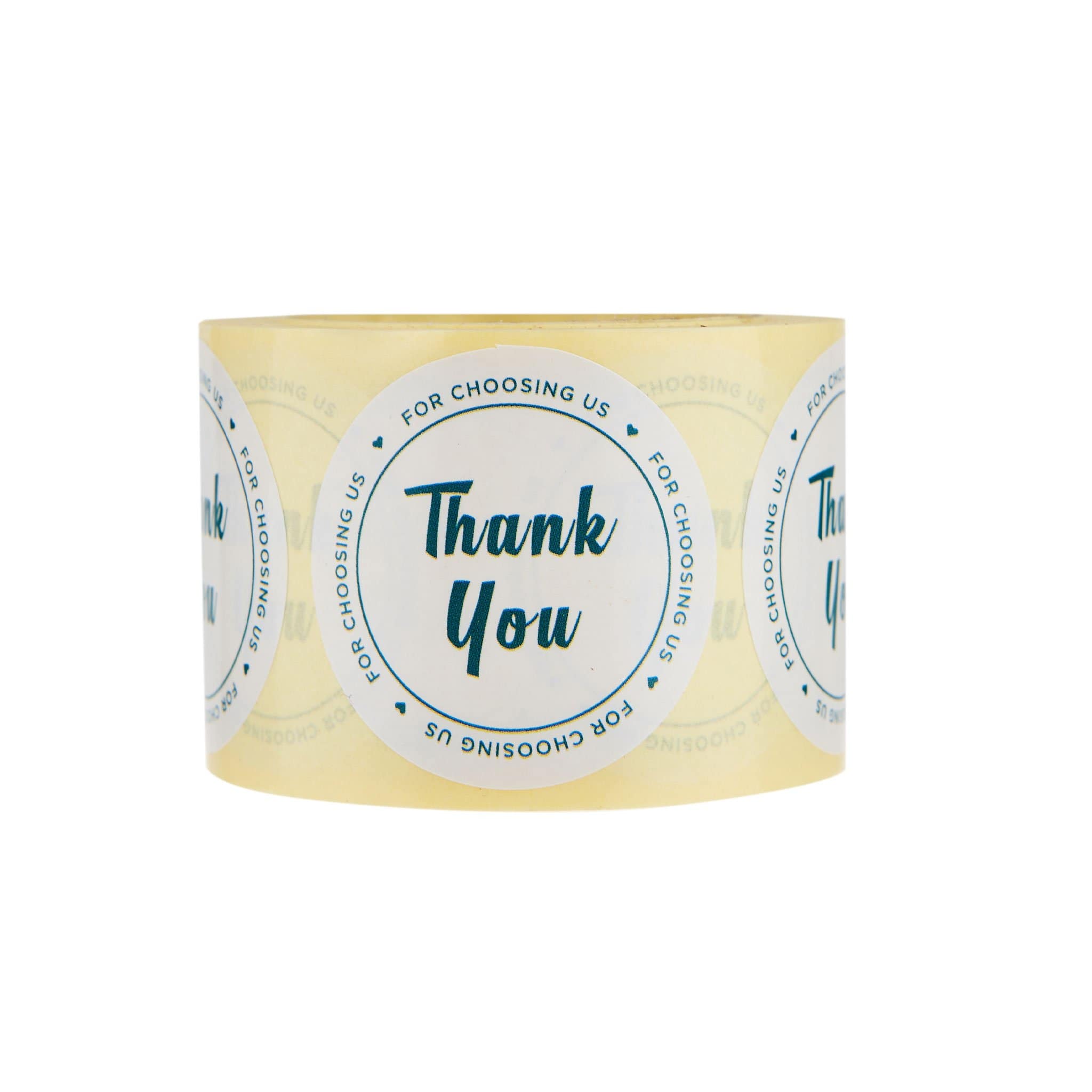 White Thank You Sticker Roll 250 Pieces - Hotpack Global