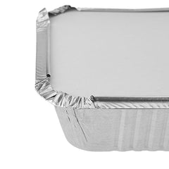 Aluminum Containers with Lid 8342 ( 420 CC ) 147 Mm Length x 122 Mm Width x 40 Mm Height | 10 Pieces - Hotpack Global