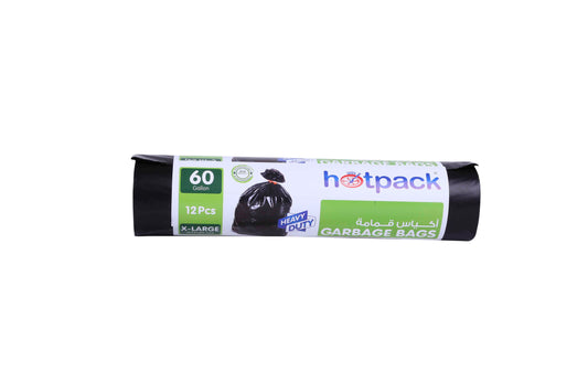 Twin Pack Heavy Duty Garbage Roll Black 95x120cm 60 Gallon 24 Pieces - hotpackwebstore.com