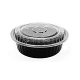 Hotpack | Black Base Round Container 16 oz with Lids | 150 Pieces - Hotpack Global