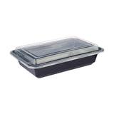 16 Oz Black Base Rectangular Container with Lid - Hotpack Global