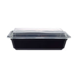 38 Oz Black Base Rectangular Container with clear Lid - Hotpack Global