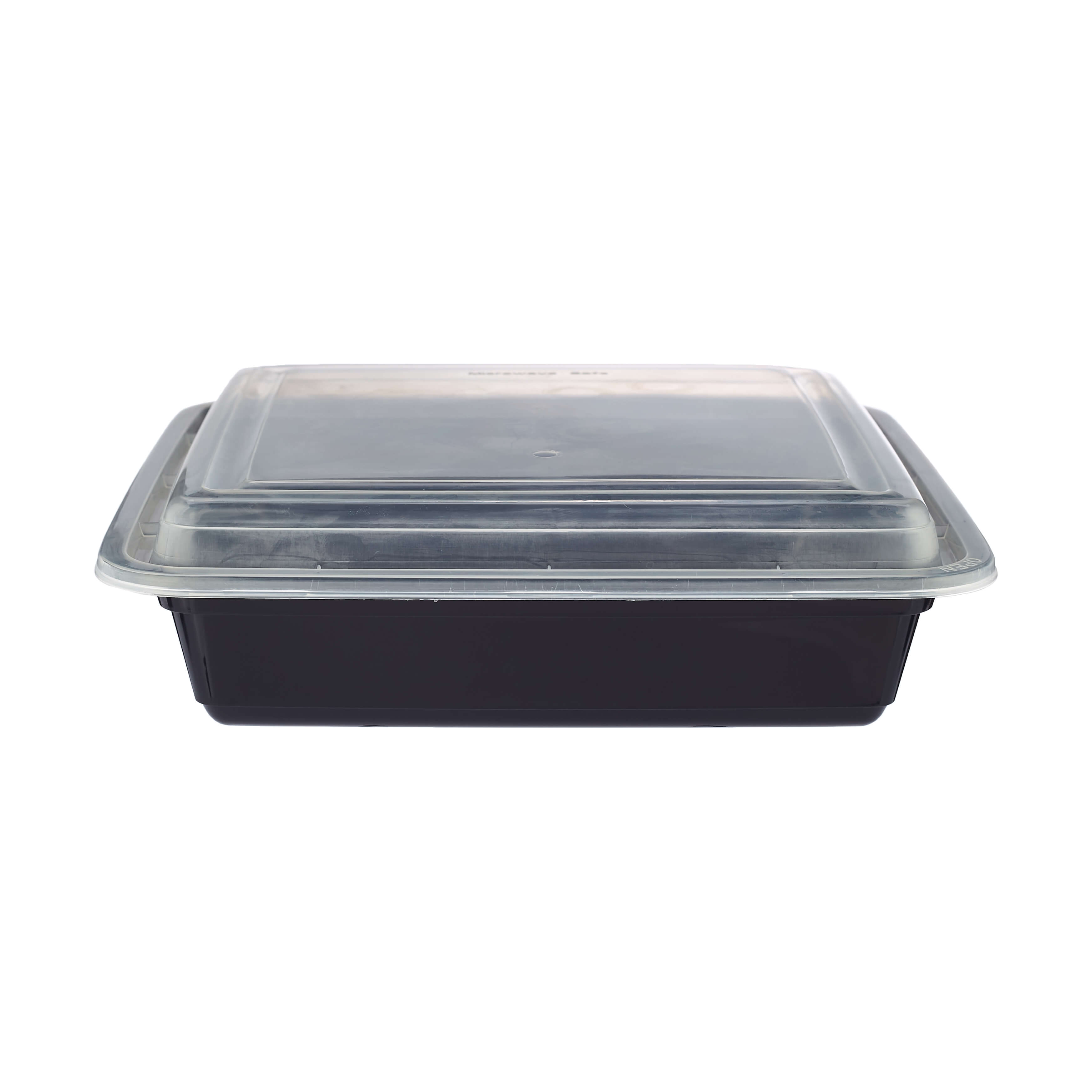 48 Oz Black Base Rectangular Container with Lid - Hotpack Global