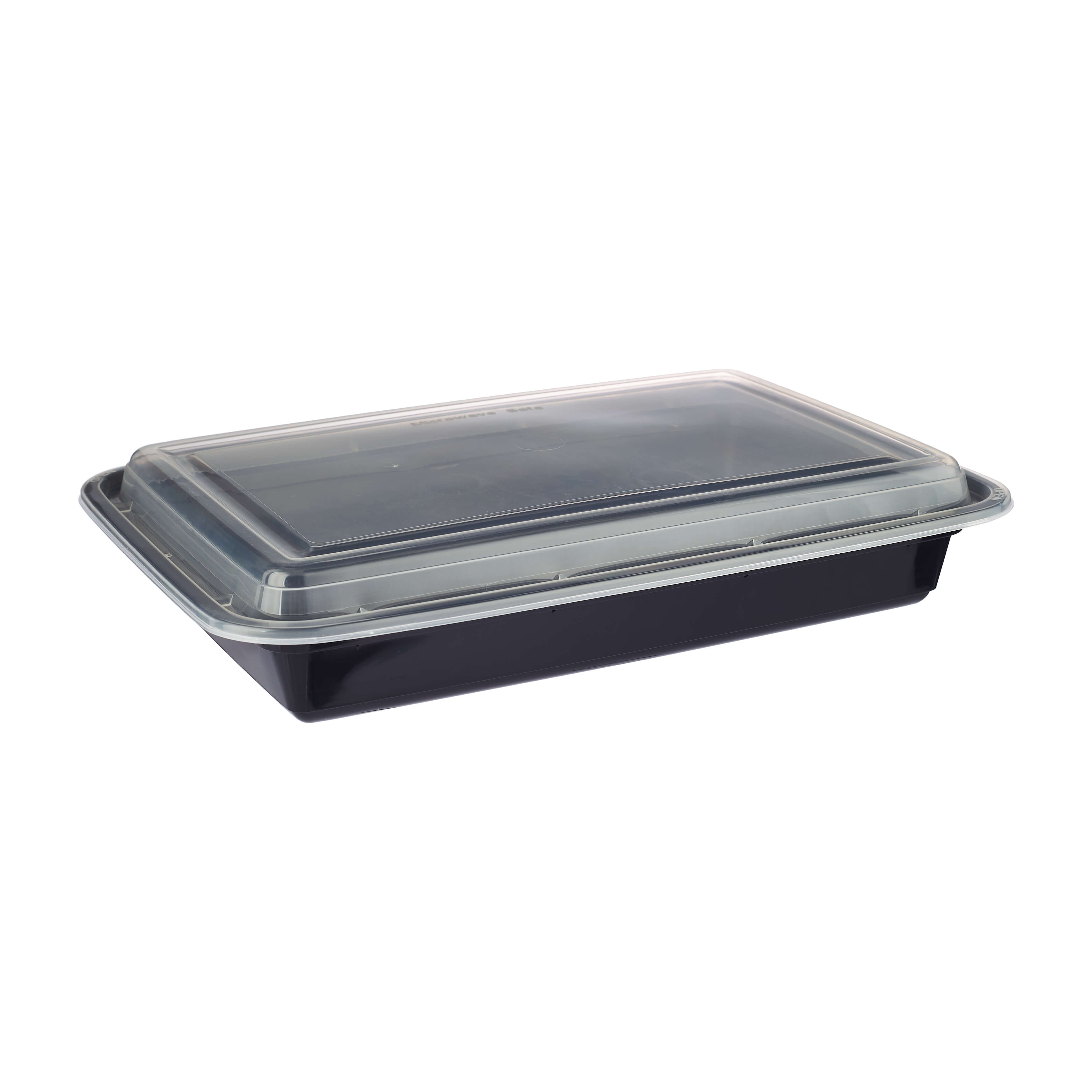 58 Oz Black Base Rectangular Container with Lid - Hotpack Global