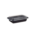 8 Oz Black Base Rectangular Container with Lid - Hotpack Global