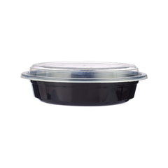 24 oz Black Base Round Container and Lid - Hotpack Global