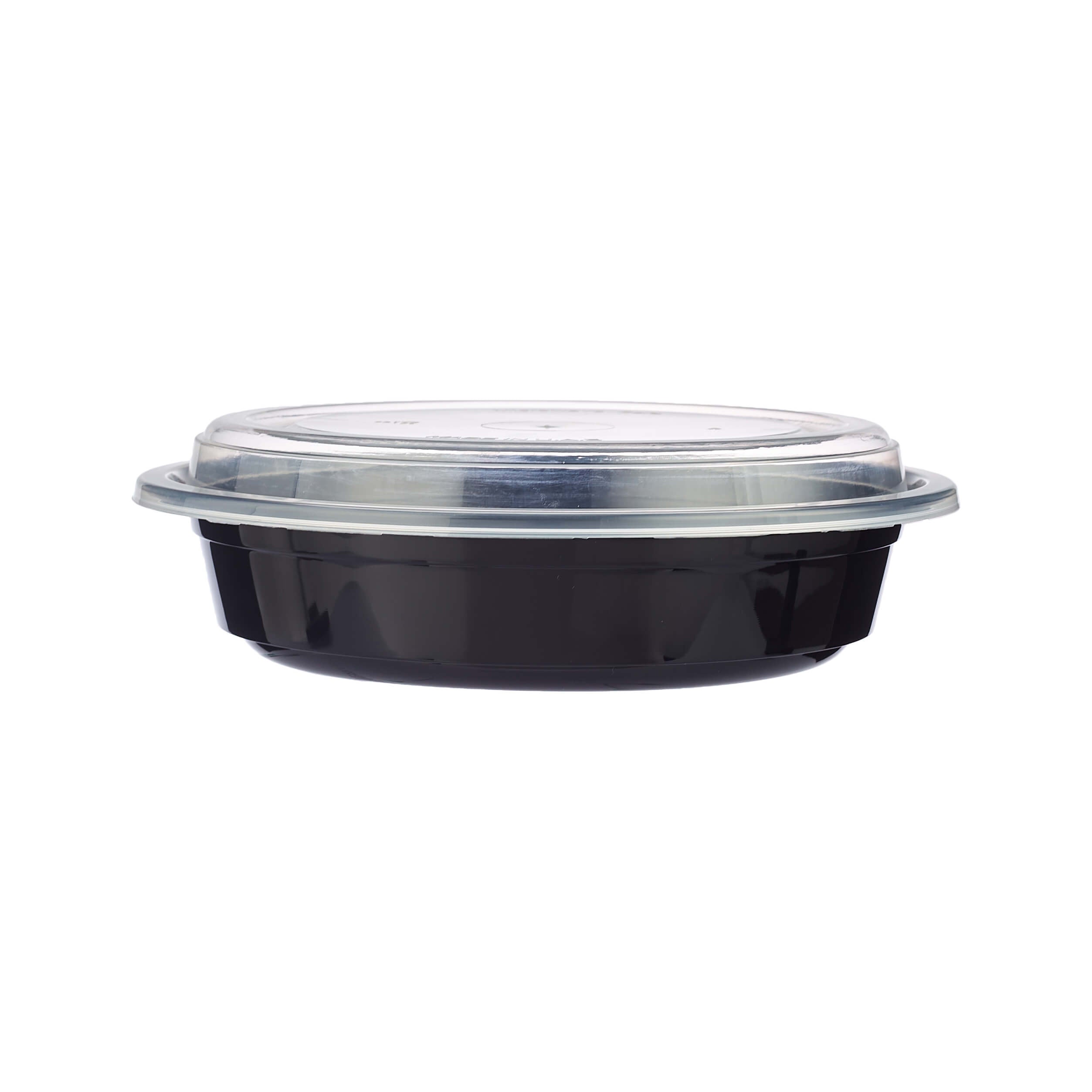 32 Oz Black Base Round Microwavable Container with Lid - Hotpack Global
