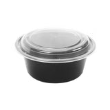 Hotpack | Black Base Round Container 40 oz with Lids | 150 Pieces - Hotpack Global