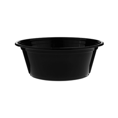48 oz Black Base Round Container and Lid - Hotpack Global