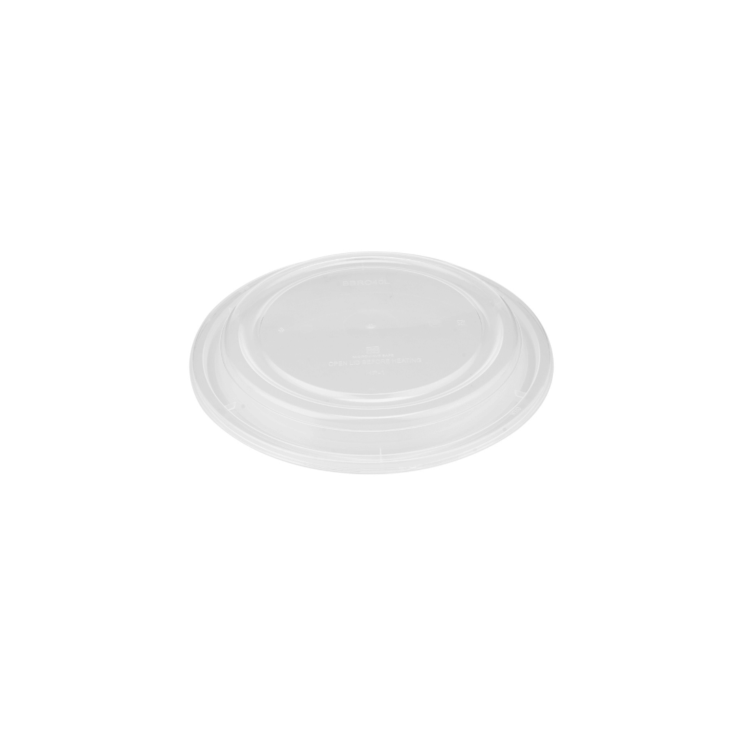 48 oz Black Base Round Container and Lid - Hotpack Global