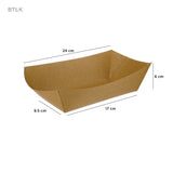 Large biodegradable paper boat kraft tray  - Hotpack global