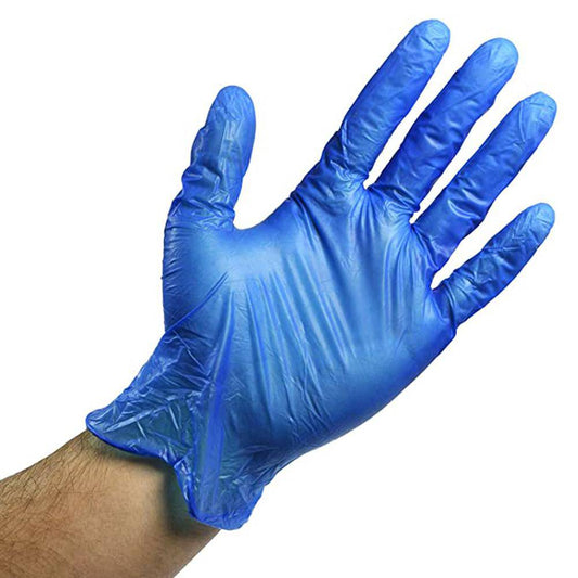 100 Pieces Blue Powder Free Vinyl Gloves - Hotpack Global