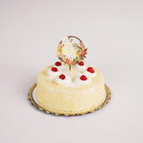 Acrylic Cake Topper Floral Design Round Gold 1 Piece - Hotpack Global