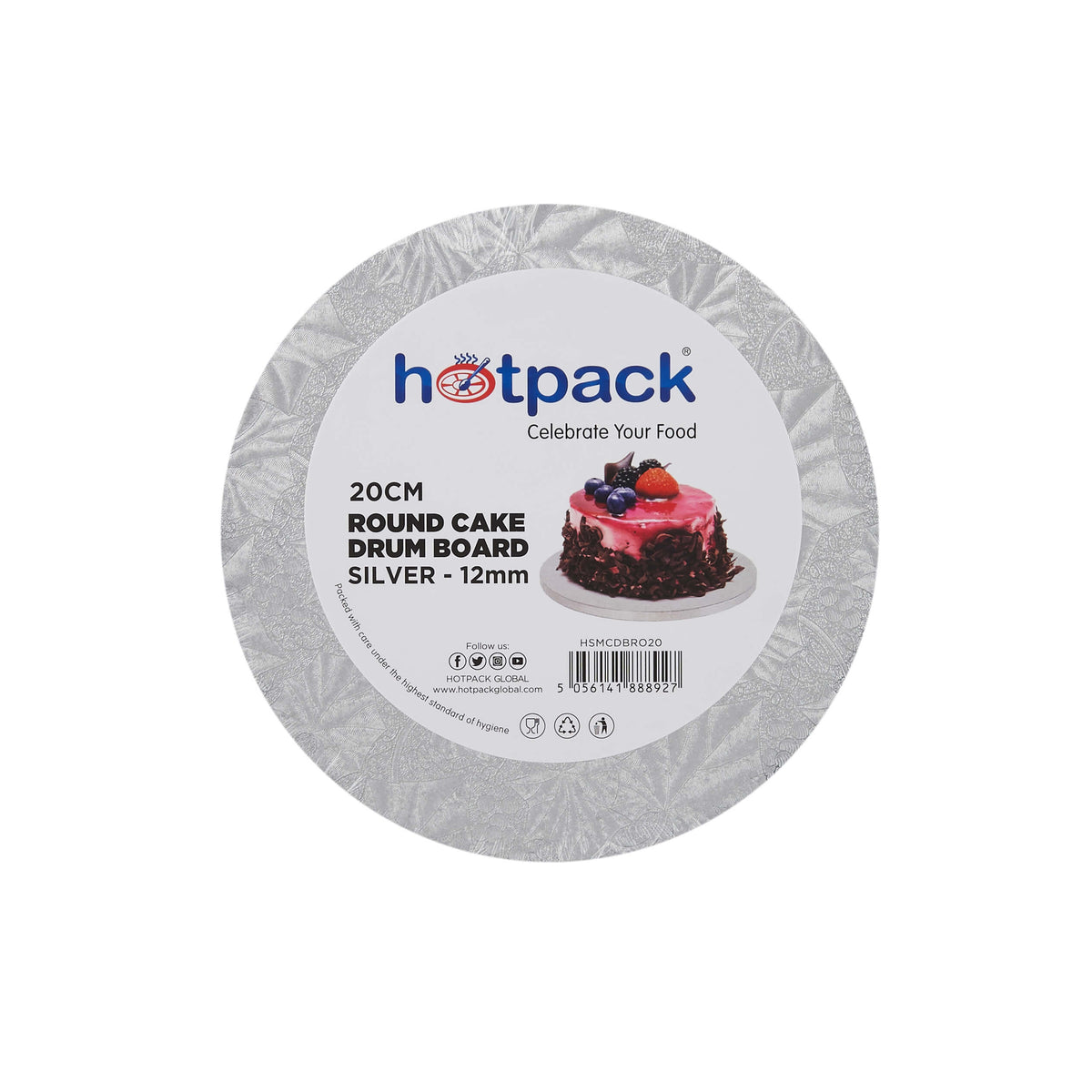 Cake Drum Board Round Silver - Hotpack Global