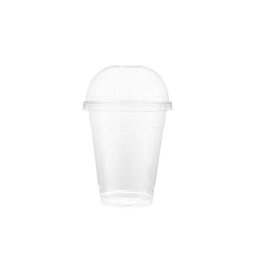 12 Oz PET Clear Juice Cup 91 Diameter and Dome Lid with Hole (500 Pieces) 26th Anniversary Combo - Hotpack Global