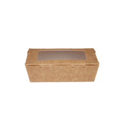 Kraft Brown Top Lunch Box with Window - Hotpack UAE