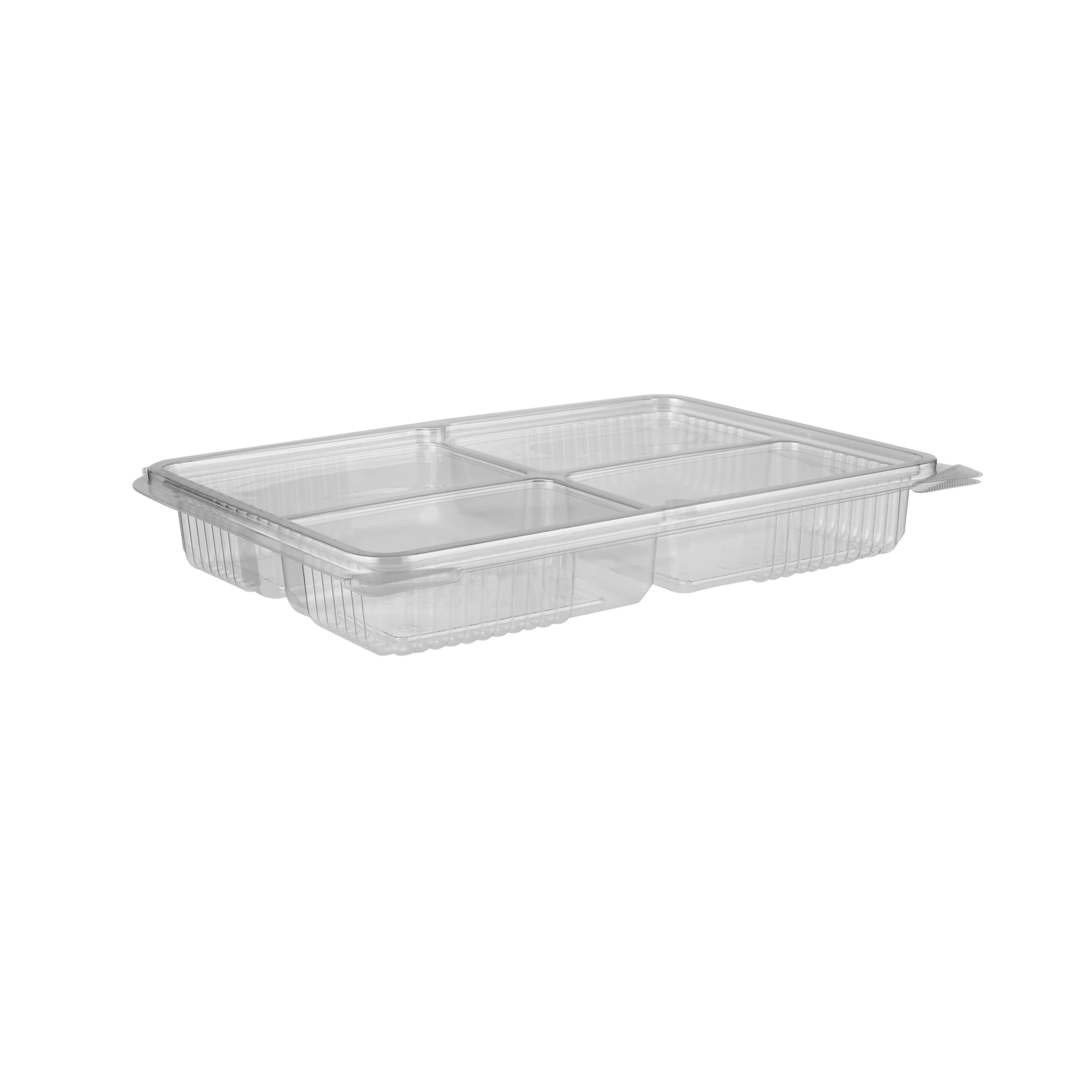 4 - compartment Clamshell PET container - hotpackwebstore.com