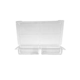 Clear compartment Clamshell PET container - hotpackwebstore.com
