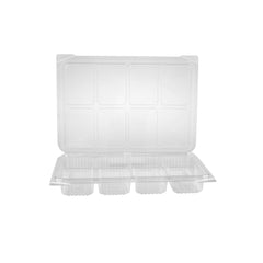 8 - compartment Clamshell PET container - hotpackwebstore.com