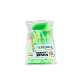 24 Pieces 17cm Green Plastic Desert Spoons - Hotpack Global