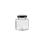 Square Glass Jar 100ml with Black Lids - Hotpack Global