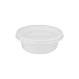 Plastic White Bowl 225ml With Lid 25 Pieces - hotpackwebstore.com