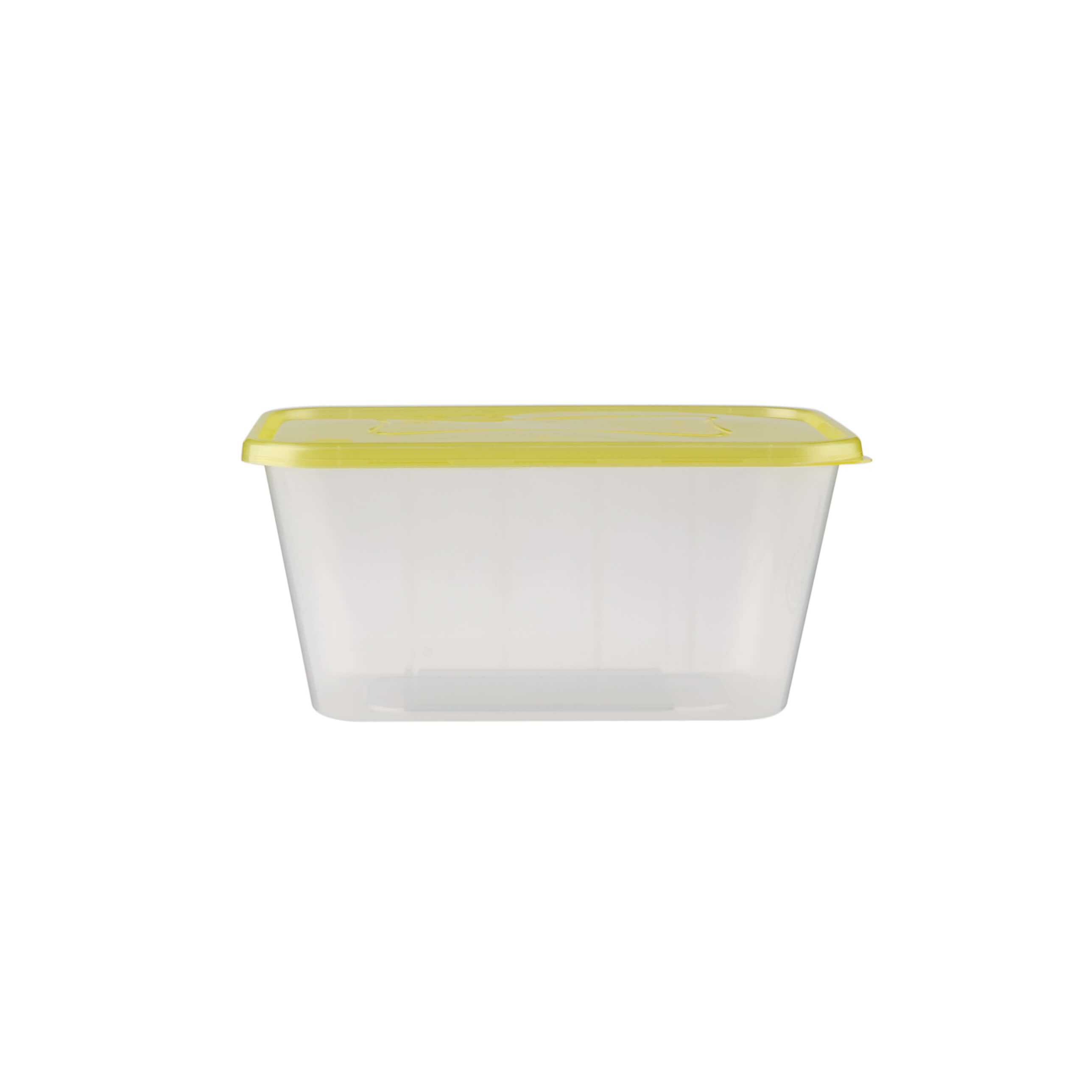 Clear Rectangular Heavy Duty Microwave Container with Color Lids