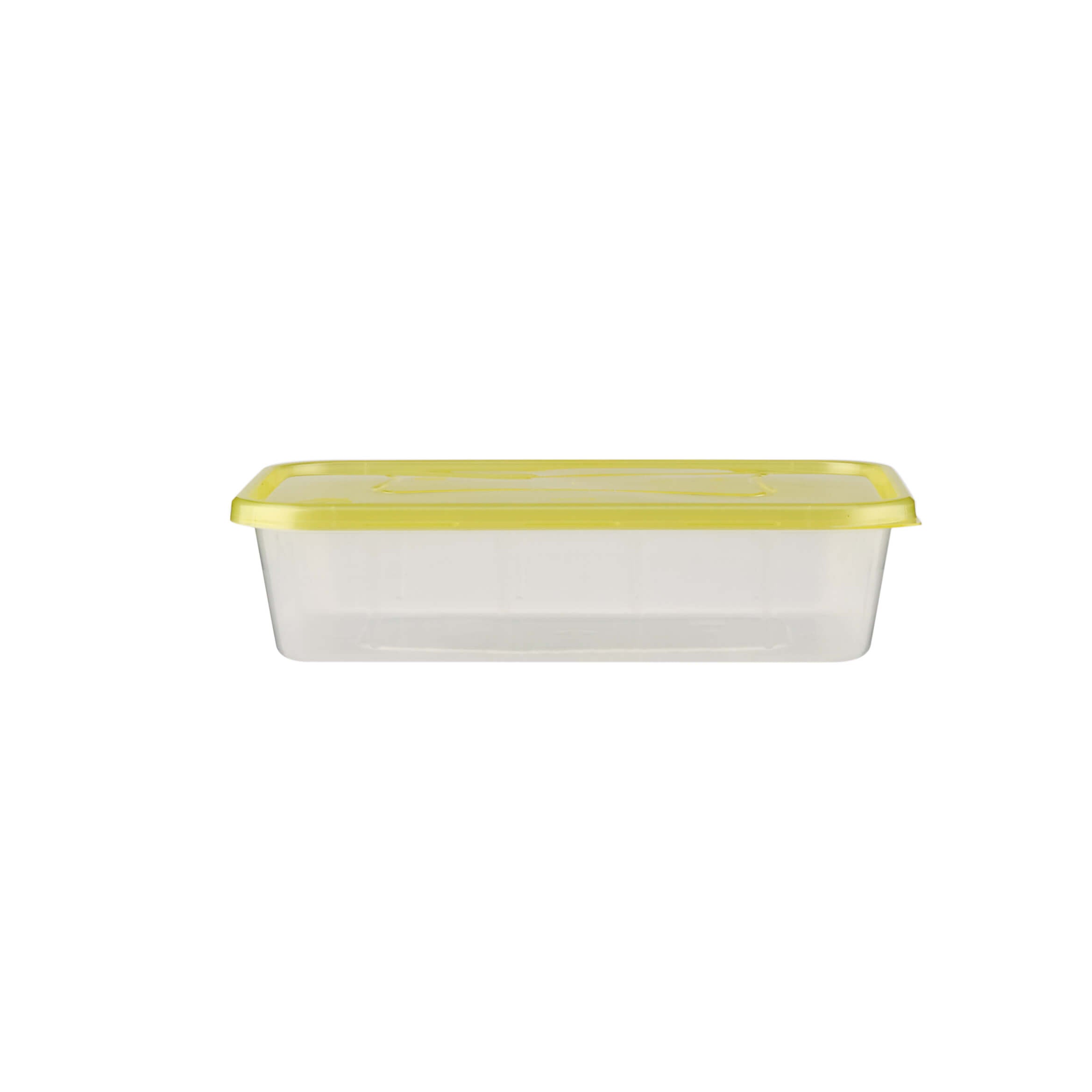 Clear Rectangular Heavy Duty Microwave Container with Color Lids