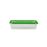 Clear Rectangular Microwave Container with Color Lids