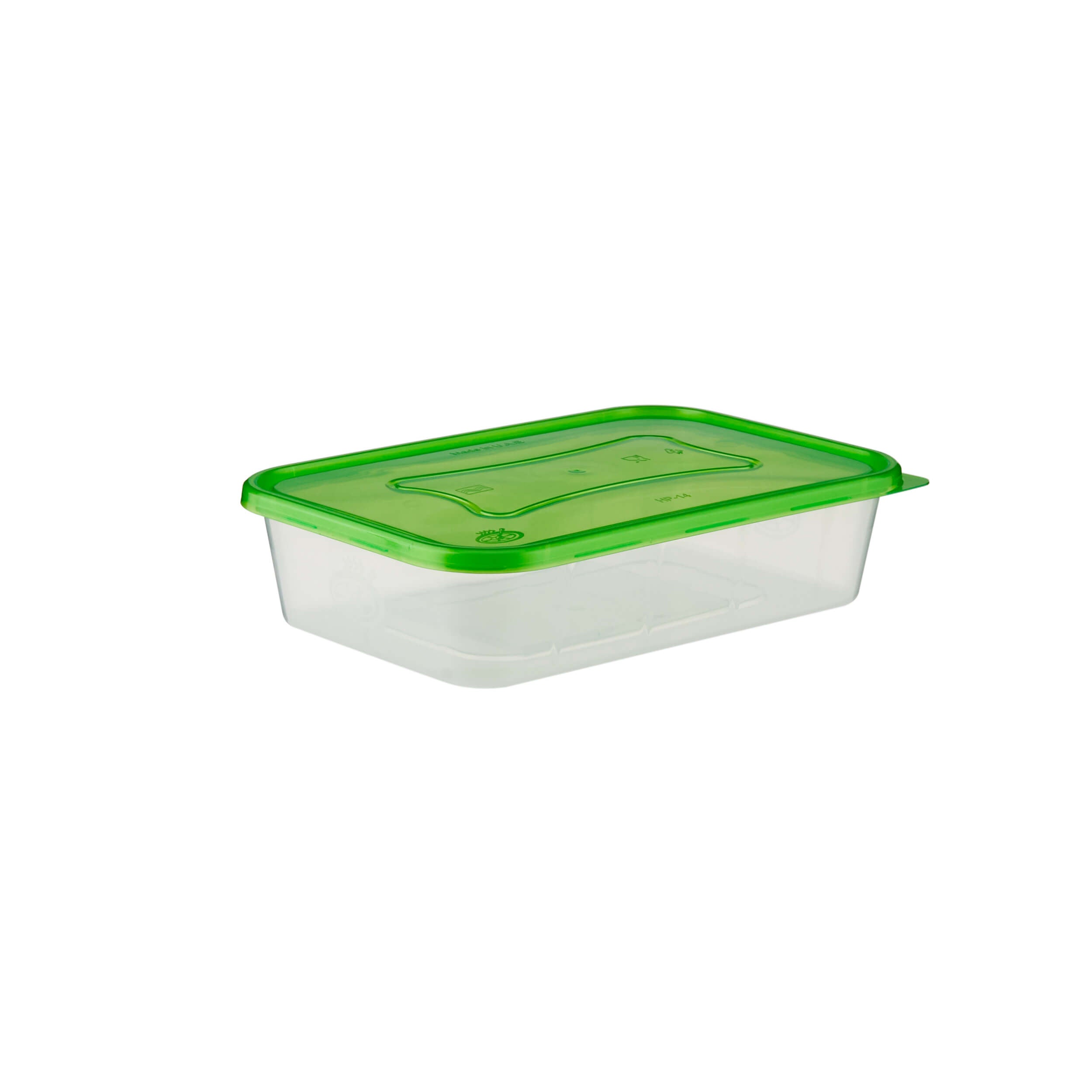 Clear Rectangular Heavy Duty Microwave Container with Color Lids