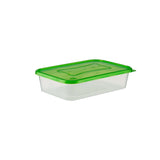Clear Rectangular Microwave Container with Color Lids