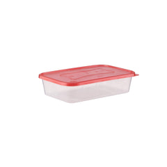 Clear Rectangular Heavy Duty Microwave Container with Color Lids