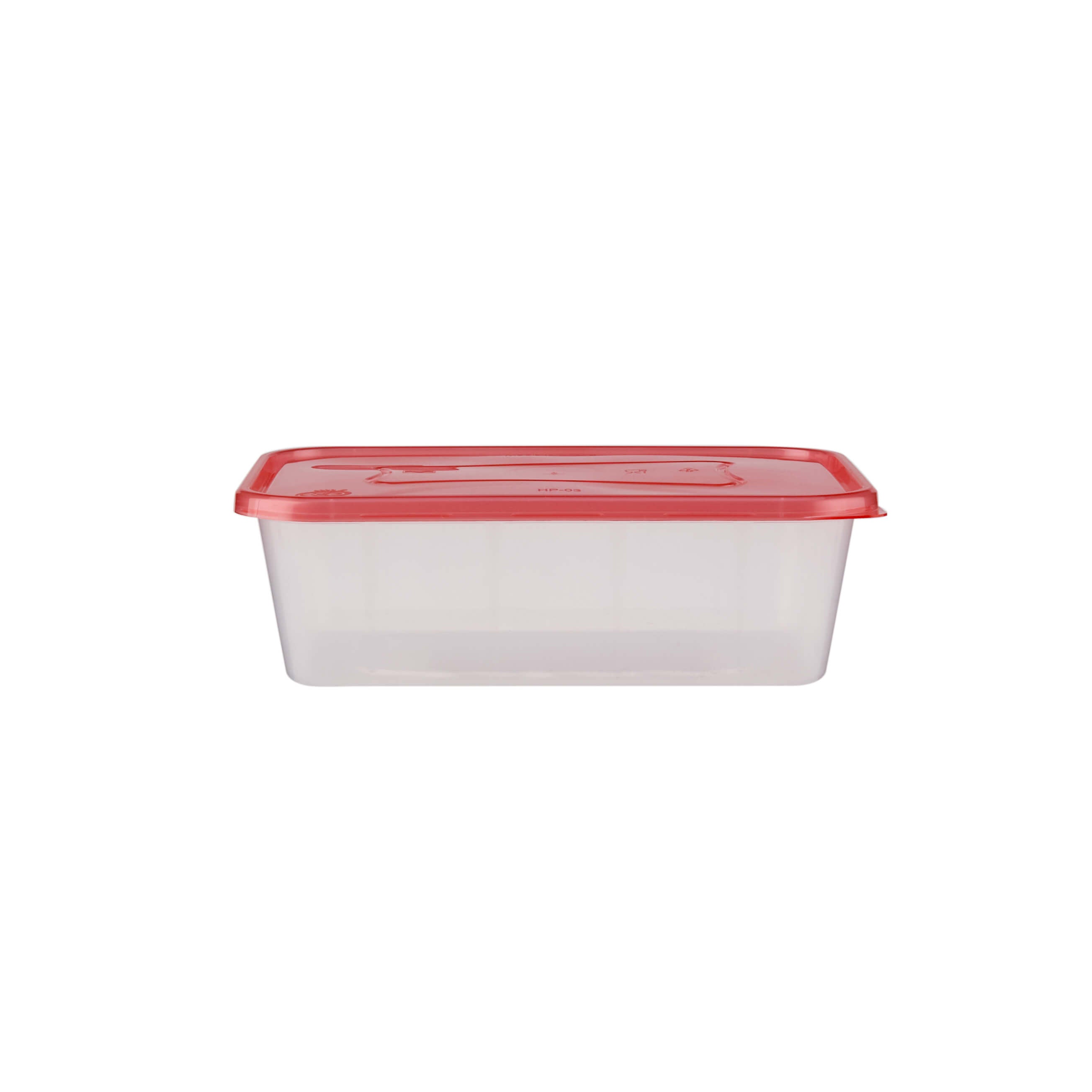 Clear Rectangular Heavy Duty Microwave Container with Color Lids