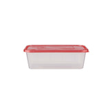 Clear Rectangular Microwave Container with Color Lids