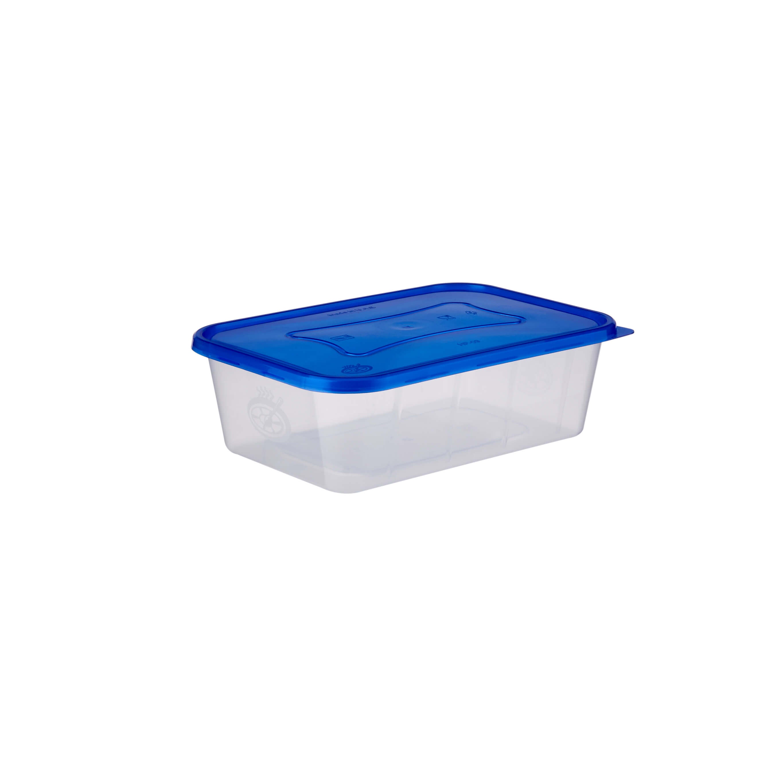 Clear Rectangular Heavy Duty Microwave Container with Color Lids