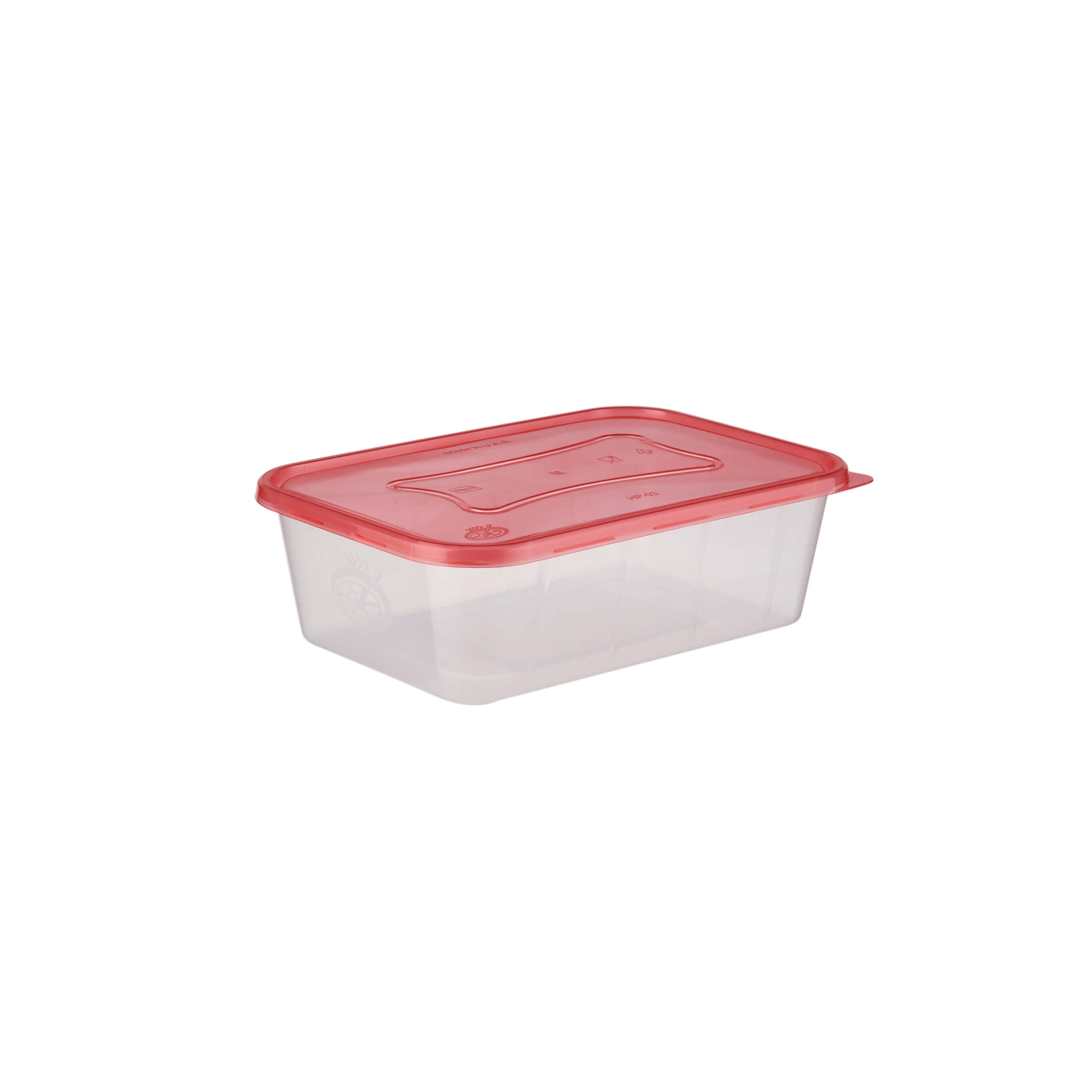 Clear Rectangular Heavy Duty Microwave Container with Color Lids