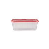 Clear Rectangular Microwave Container with Color Lids