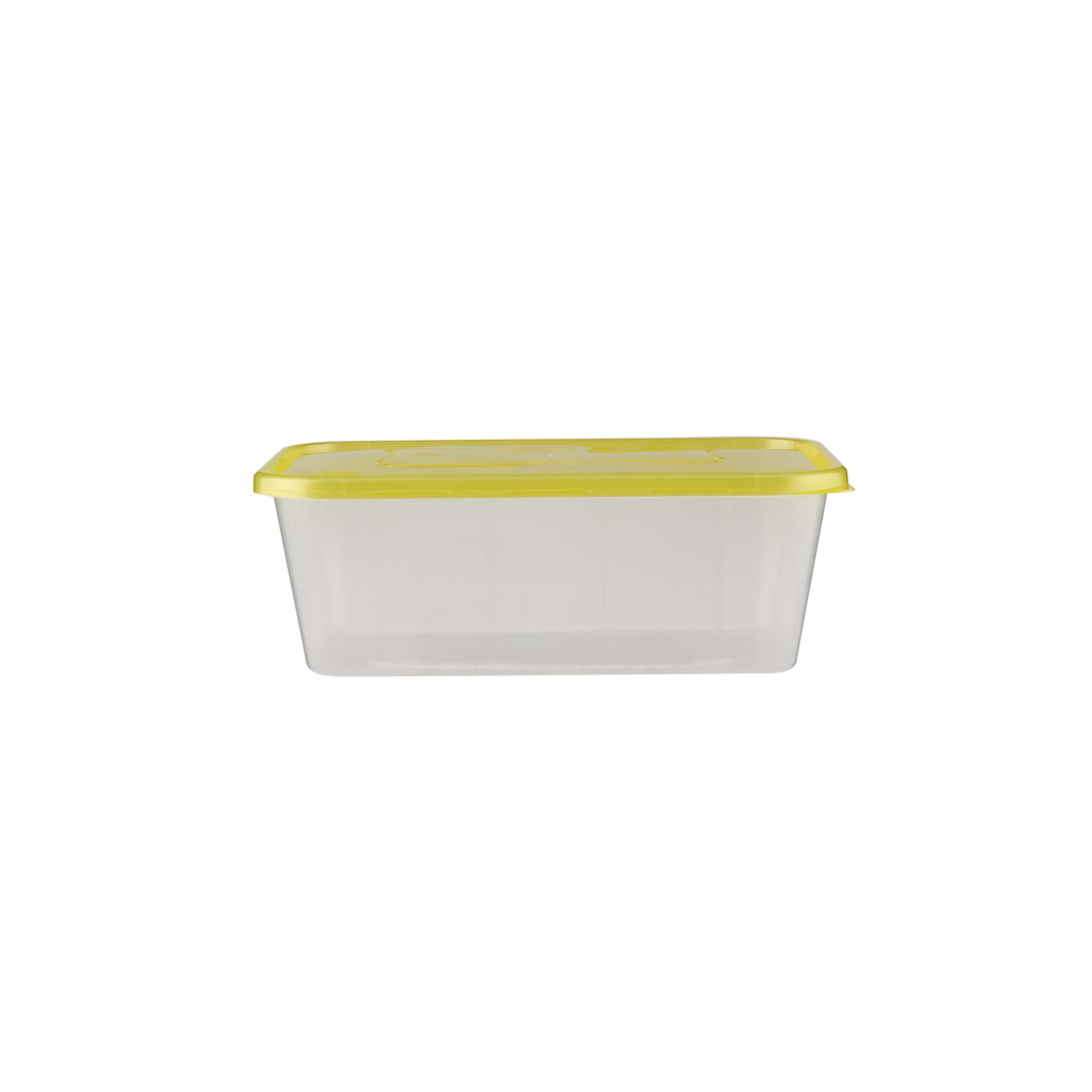 Clear Rectangular Heavy Duty Microwave Container with Color Lids