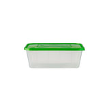Clear Rectangular Microwave Container with Color Lids