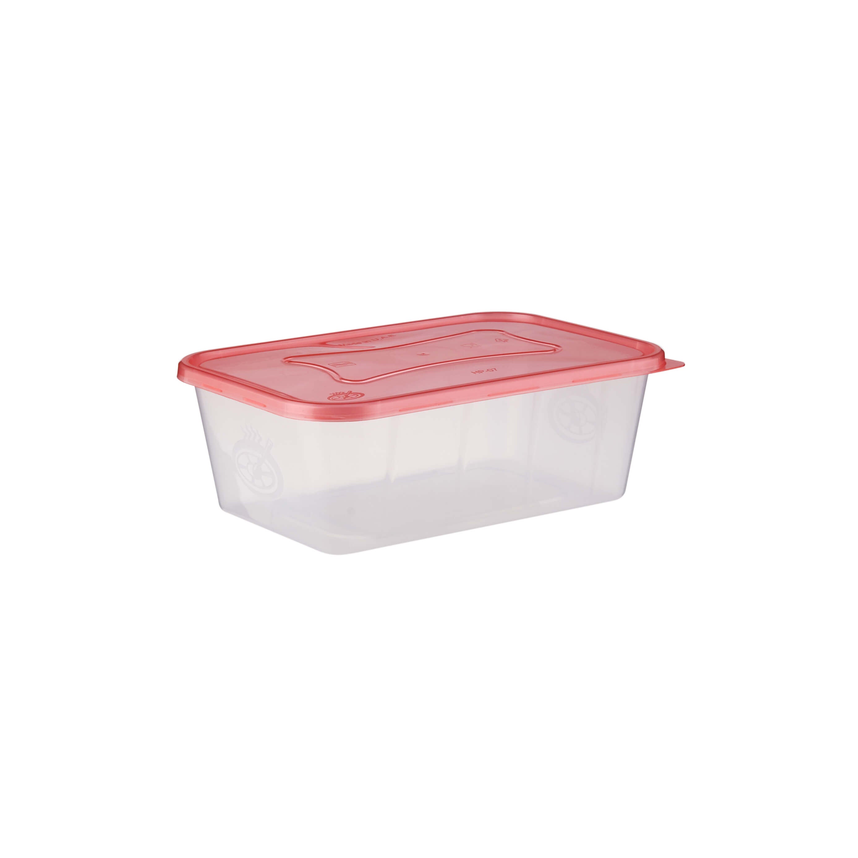Clear Rectangular Heavy Duty Microwave Container with Color Lids