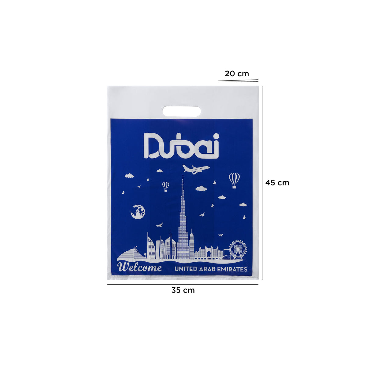 Welcome DXB Printed Plastic Carry Bag 1kg - Hotpack Global
