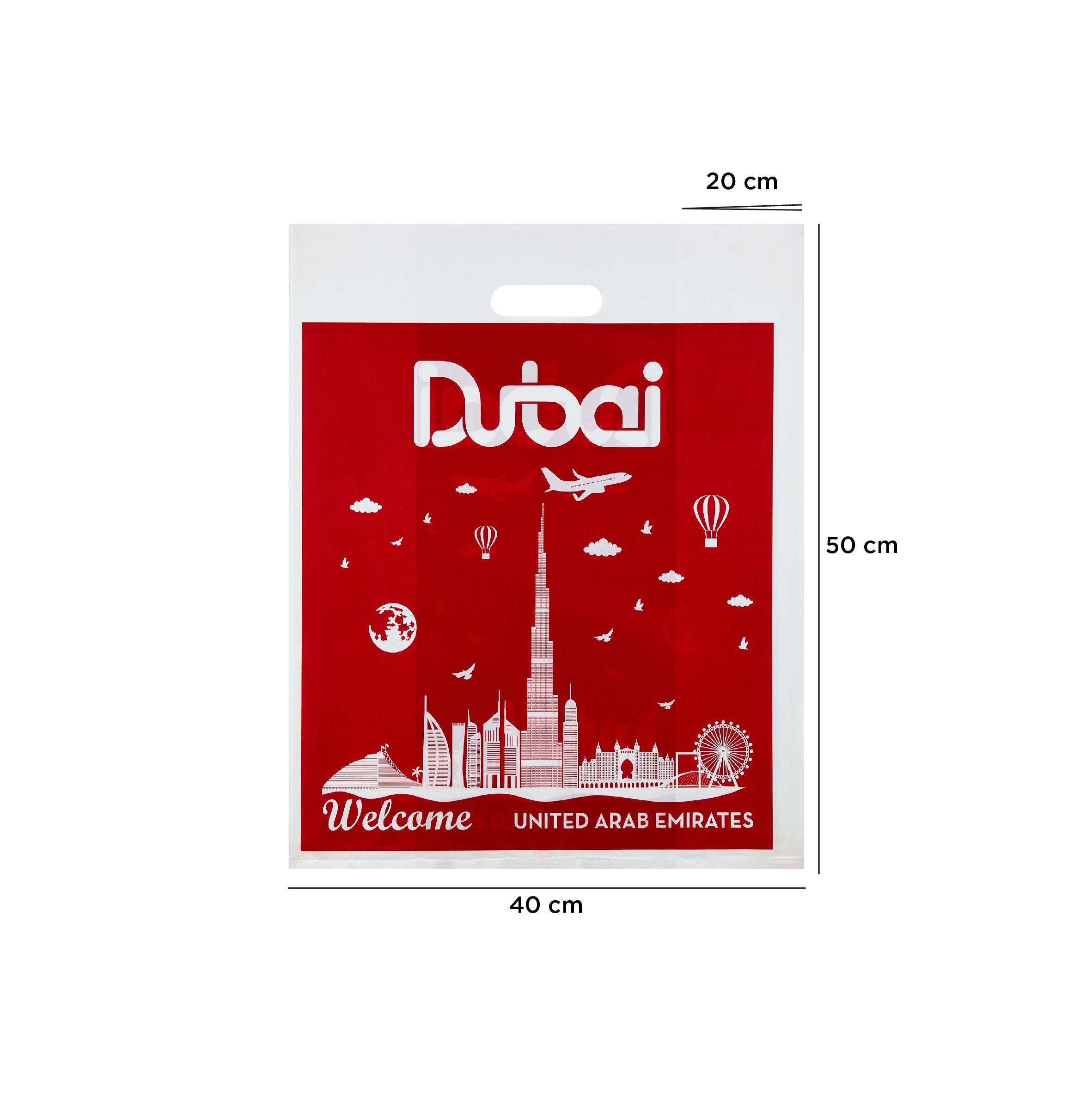 Welcome DXB Printed Plastic Carry Bag 1kg - Hotpack Global