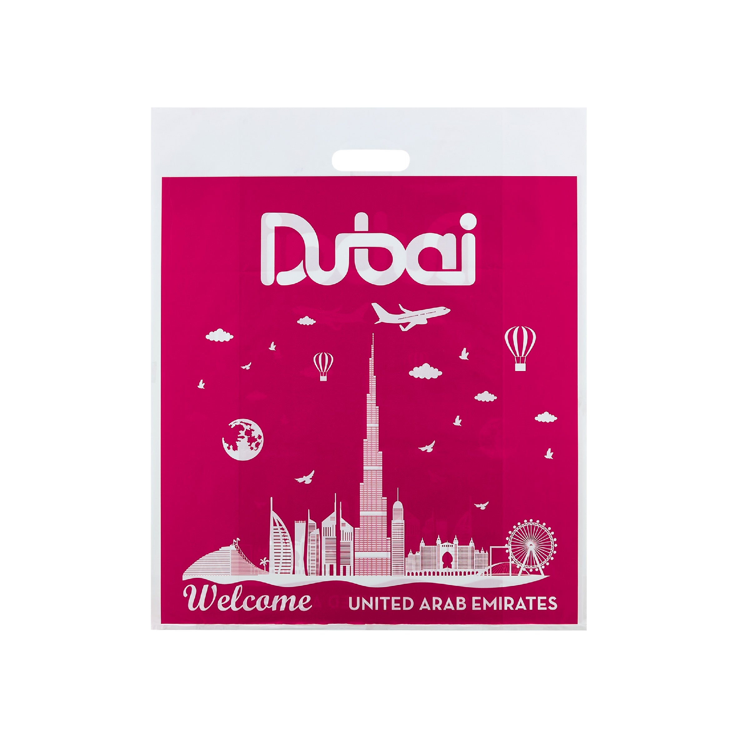 Welcome DXB Printed Plastic Carry Bag 1kg - Hotpack Global