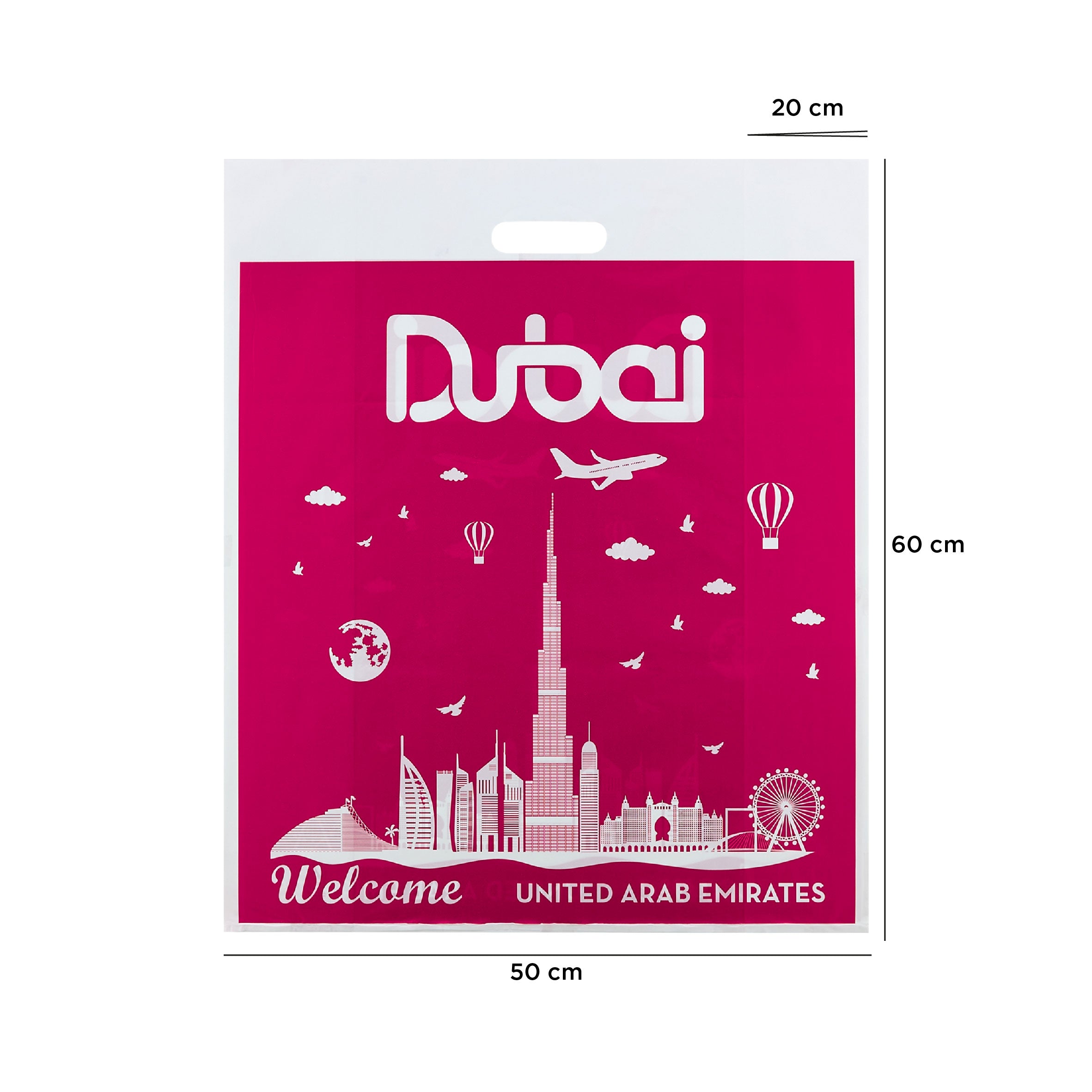 Welcome DXB Printed Plastic Carry Bag 1kg - Hotpack Global