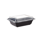 12 Oz Black Base Rectangular Container with Lid - Hotpack Global