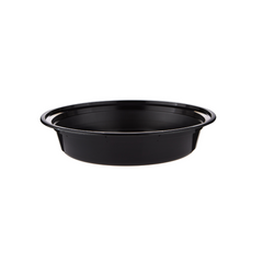 48 Oz Black Base Round Microwavable Container with Lid - Hotpack Global