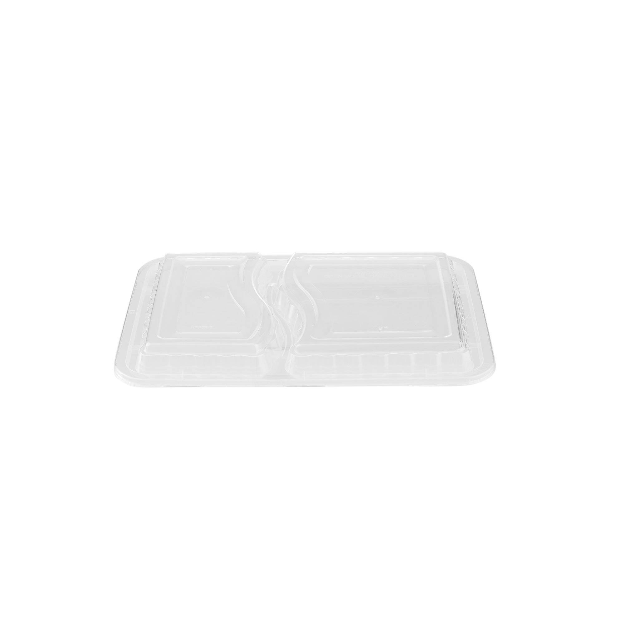 Black Base Rectangular Container 2 Compartments 300 Pieces - Hotpack Global