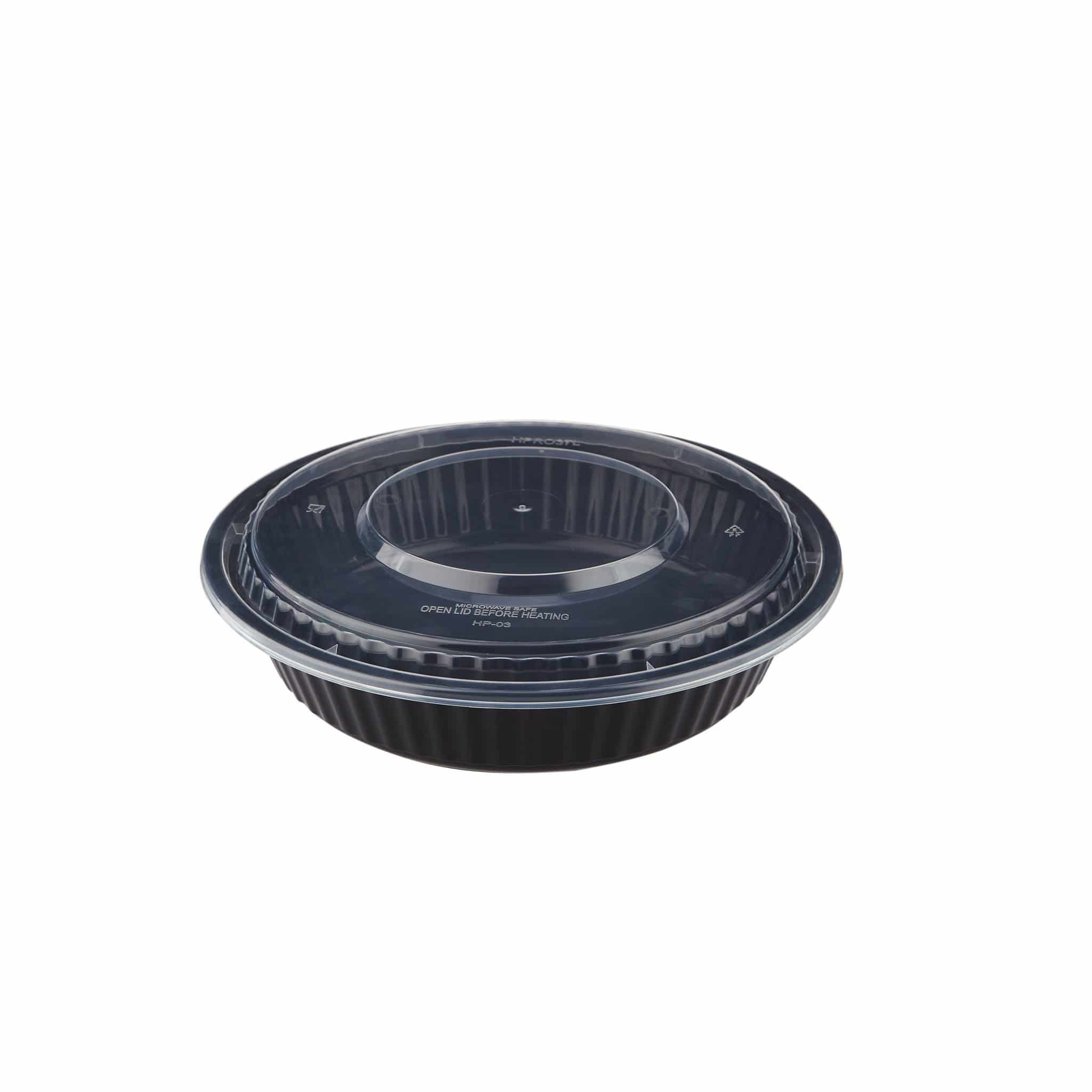 Black Base Heavy Duty Round Container 37 Oz 300 Pieces - Hotpack Global