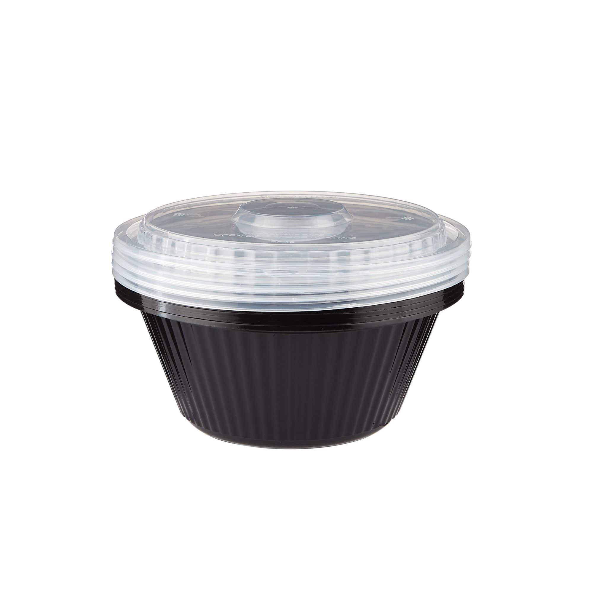 Black Base Heavy Duty Round Container 40 Oz 300 Pieces - Hotpack Global